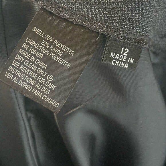 Tahari Dark Gray Wide Leg High Rise Dress Pant 12 - Picture 3 of 4